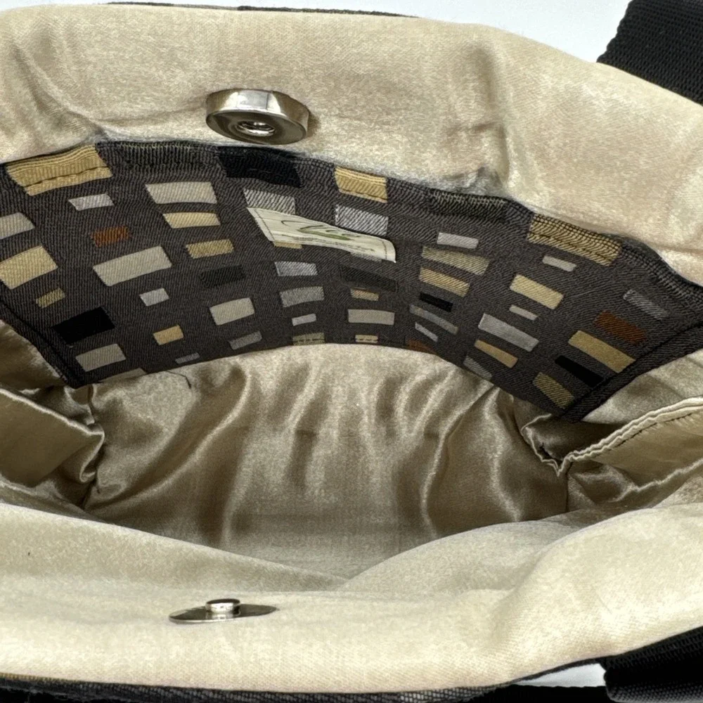 VIV‎ PICKLE Vintage One Of A Kind Designer Handbag Geometric Black Grey Unused